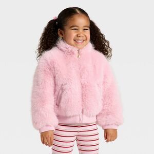 Cat & Jack - Toddler Girls' Faux Fur Bluson Jacket - Cat & Jack Pink